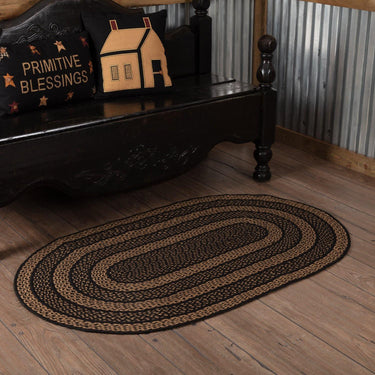Farmhouse Jute Braided Rug Oval 3'x5' with Rug Pad VHC Brands - The Fox Decor